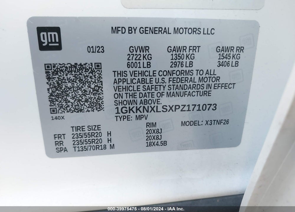 2023 GMC ACADIA AWD DENALI VIN: 1GKKNXLSXPZ171073