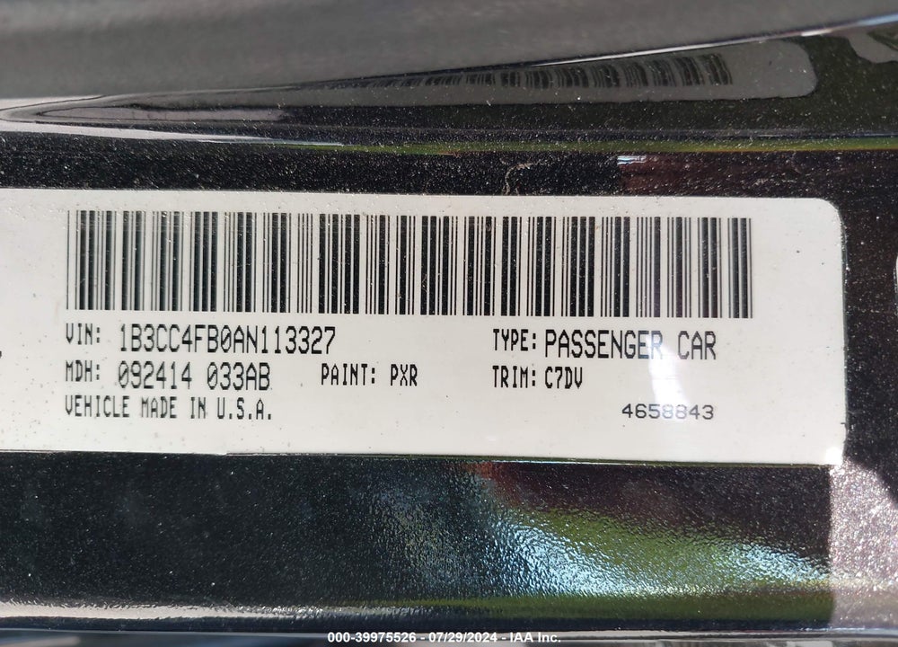2010 AVENGER DODGE  SXT VIN: 1B3CC4FB0AN113327