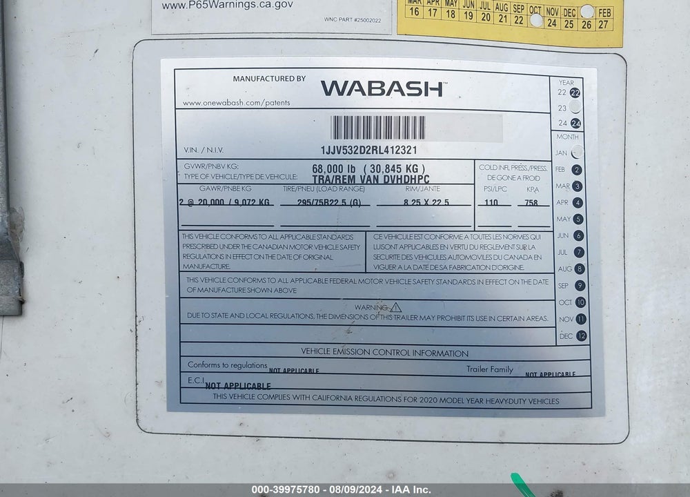 2024 WABASH NATIONAL CORP --- VIN: 1JJV532D2RL412321