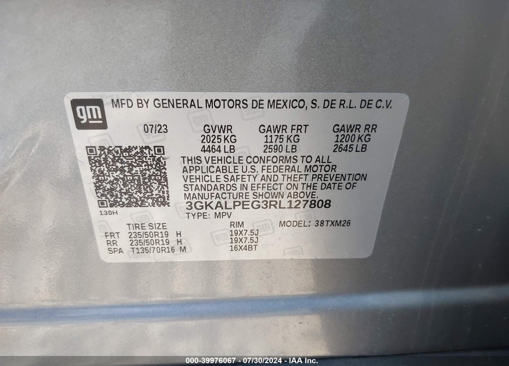 2024 GMC TERRAIN FWD SLT VIN: 3GKALPEG3RL127808