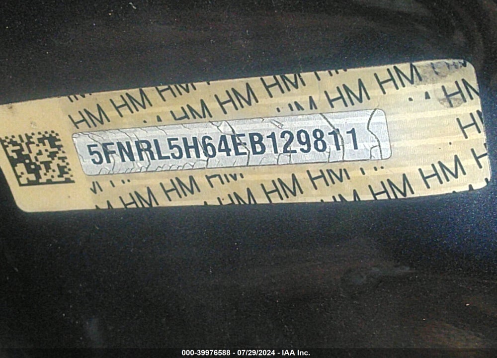 2014 HONDA ODYSSEY EX-L VIN: 5FNRL5H64EB129811