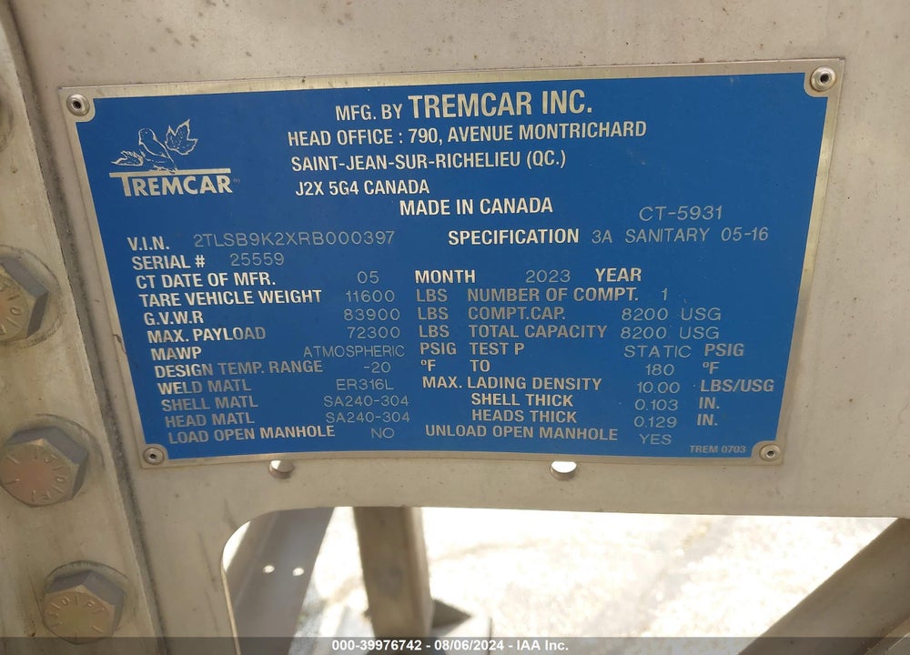 2024 TREMCAR --- VIN: 2TLSB9K2XRB000397