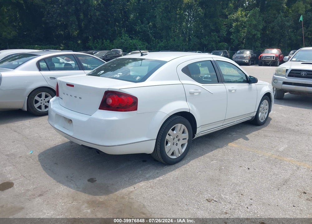 2012 DODGE AVENGER SE VIN: 1C3CDZAB9CN286416