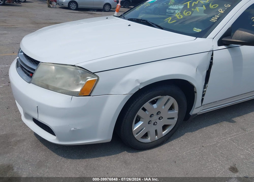 2012 DODGE AVENGER SE VIN: 1C3CDZAB9CN286416