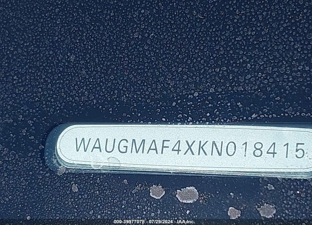 2019 AUDI A4 40 TITANIUM PREMIUM VIN: WAUGMAF4XKN018415
