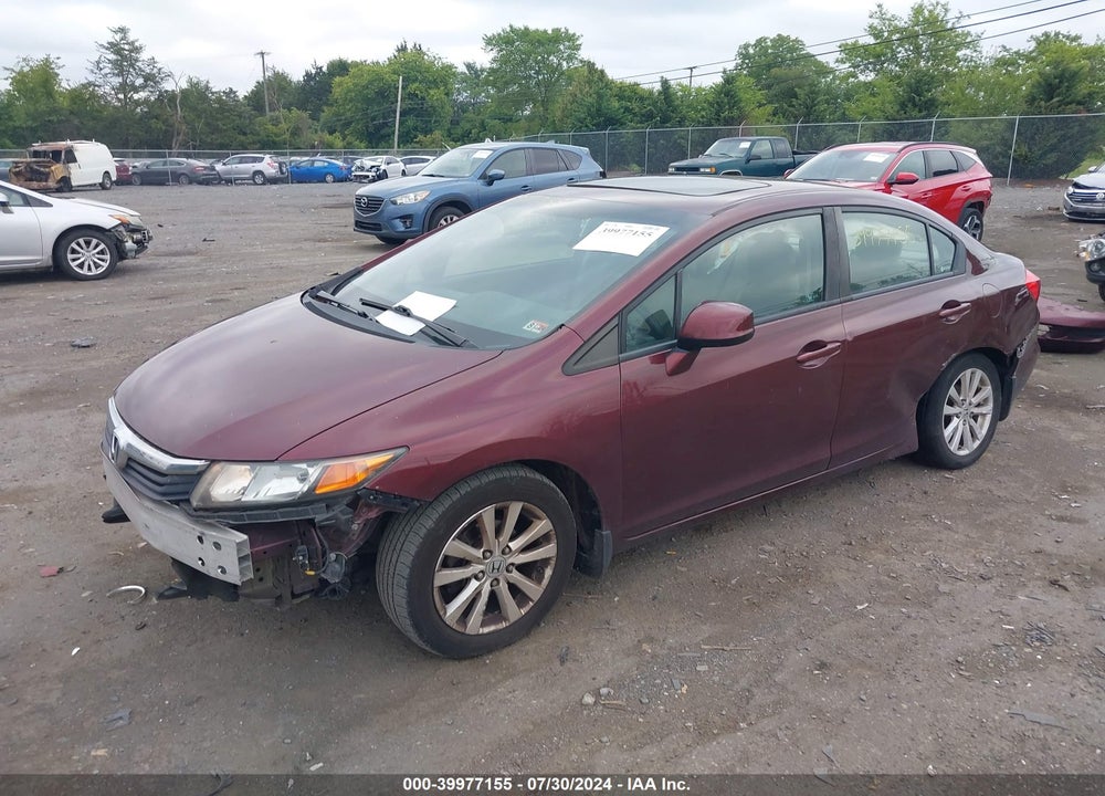 2012 HONDA CIVIC EX VIN: 19XFB2F84CE379920