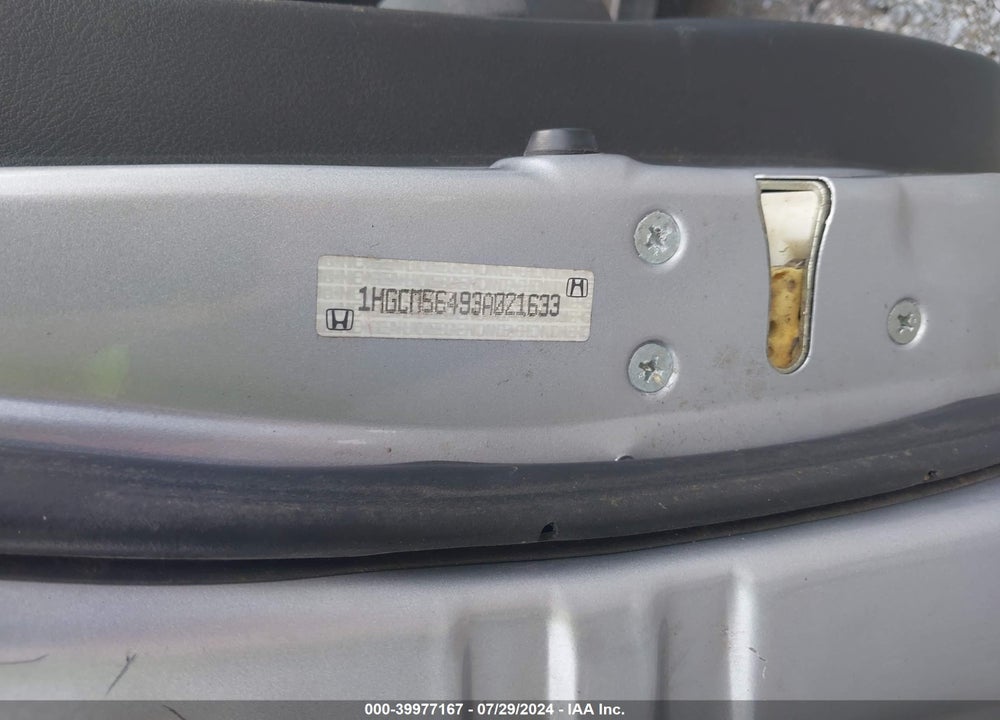 2003 HONDA ACCORD 2.4 LX VIN: 1HGCM56493A021633