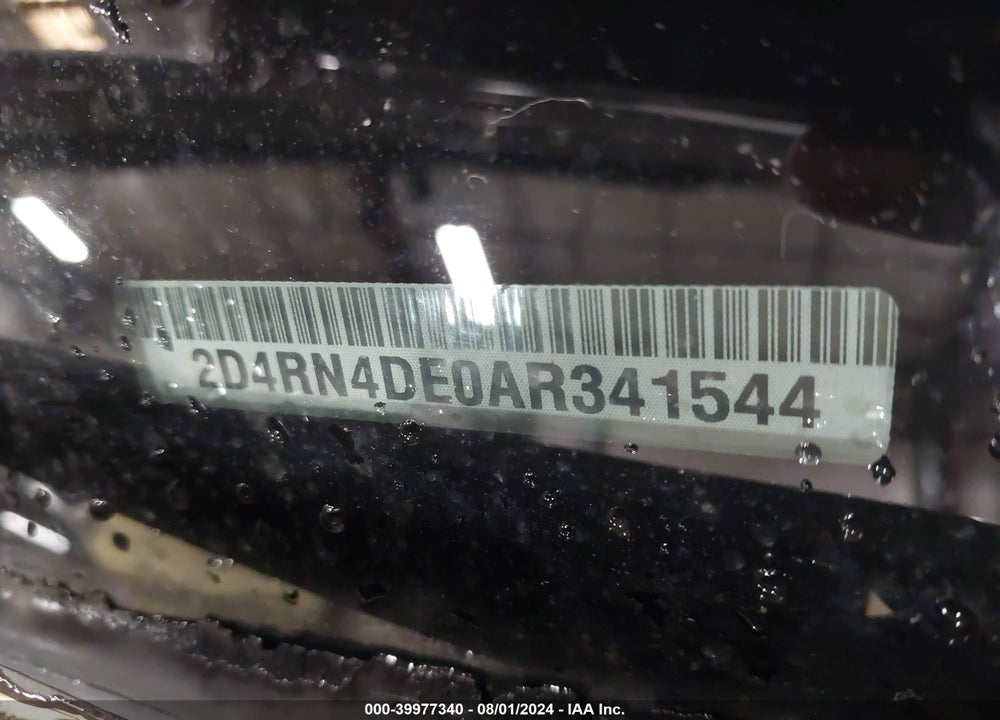 2010 DODGE GRAND CARAVAN SE VIN: 2D4RN4DE0AR341544