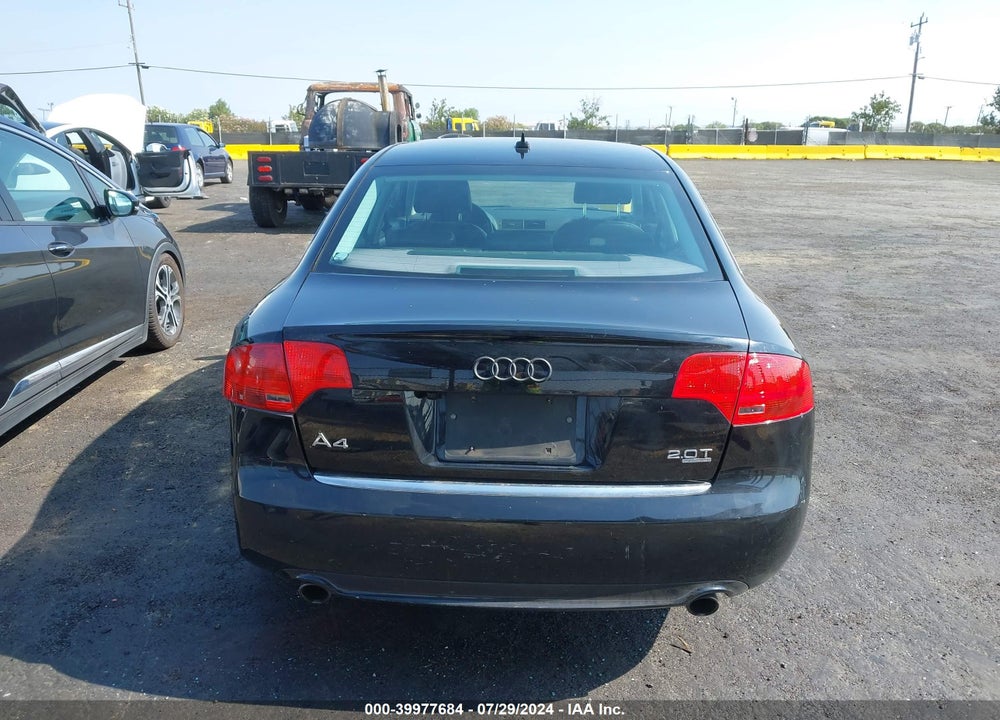 2007 AUDI A4 2.0T VIN: WAUEF78E37A112564