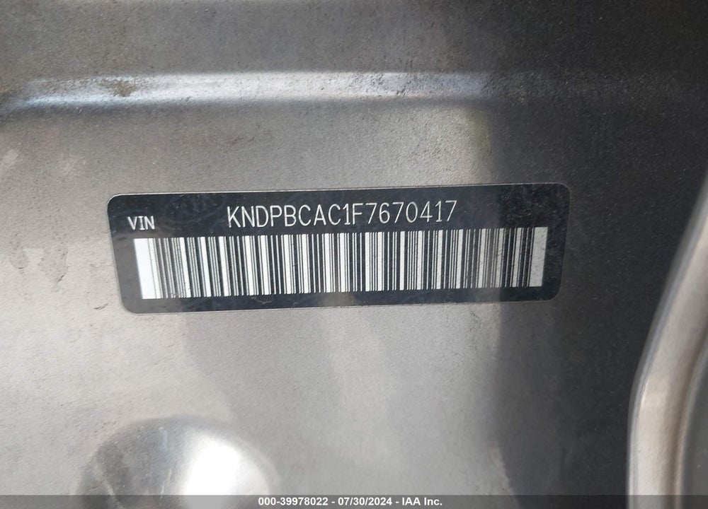 2015 KIA SPORTAGE LX VIN: KNDPBCAC1F7670417