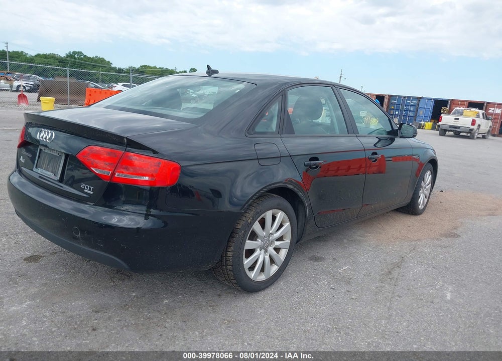 2012 AUDI A4 2.0T PREMIUM VIN: WAUBFAFL3CA117565