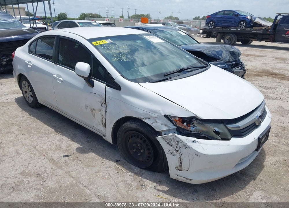2012 HONDA CIVIC LX VIN: 2HGFB2F51CH612387
