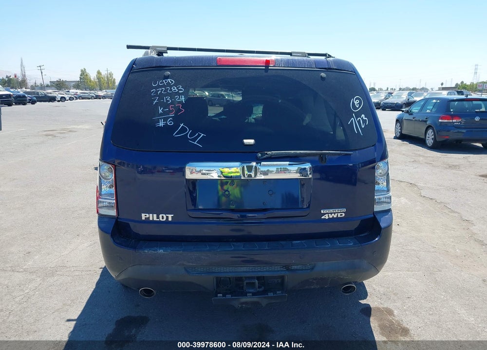 2013 HONDA PILOT TOURING VIN: 5FNYF4H96DB010177