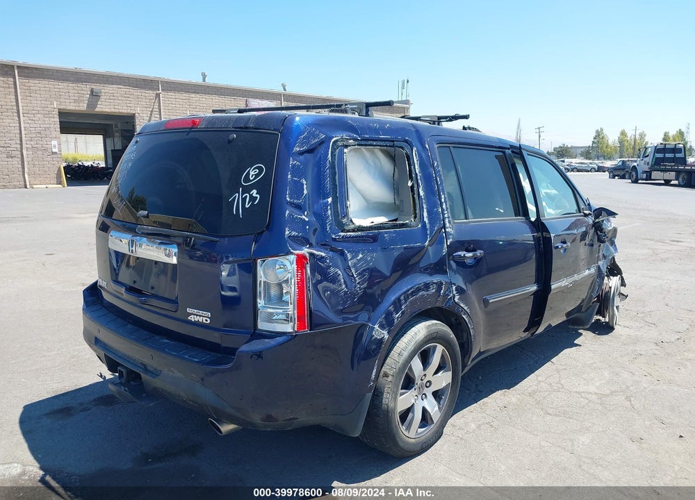 2013 HONDA PILOT TOURING VIN: 5FNYF4H96DB010177