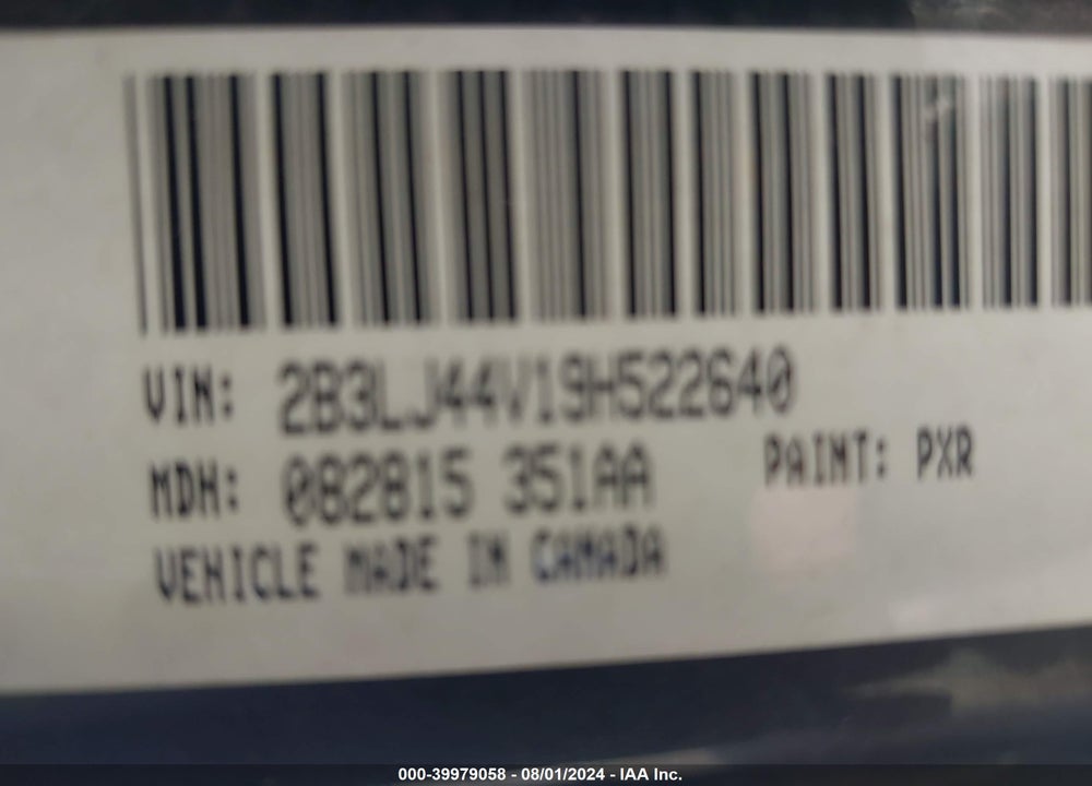 2009 DODGE CHALLENGER SE VIN: 2B3LJ44V19H522640
