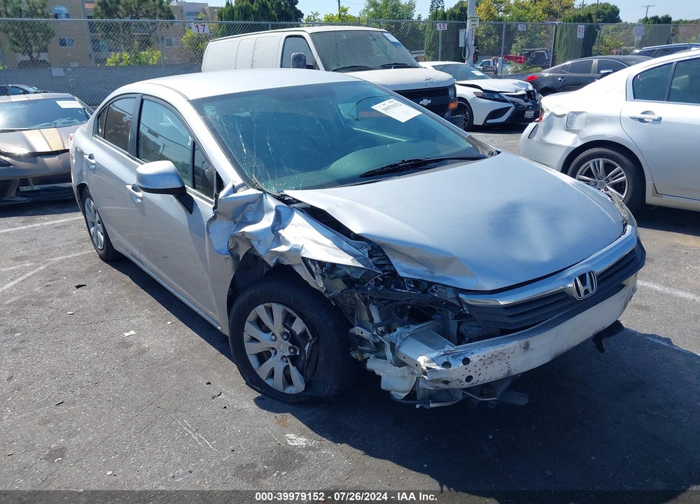 2012 HONDA CIVIC LX VIN: 19XFB2F54CE328293