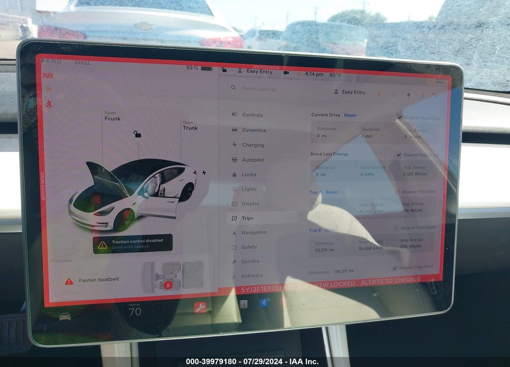 2020 TESLA MODEL 3 LONG RANGE DUAL MOTOR ALL-WHEEL DRIVE VIN: 5YJ3E1EB0LF639709