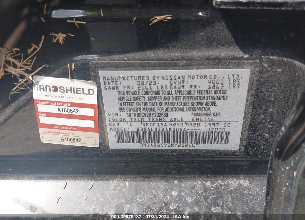 2024 NISSAN SENTRA SV XTRONIC CVT VIN: 3N1AB8CV2RY202669