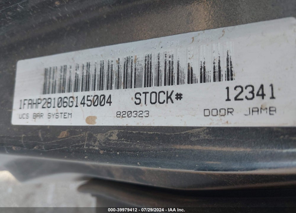 2006 FORD FIVE HUNDRED LIMITED VIN: 1FAHP28106G145004