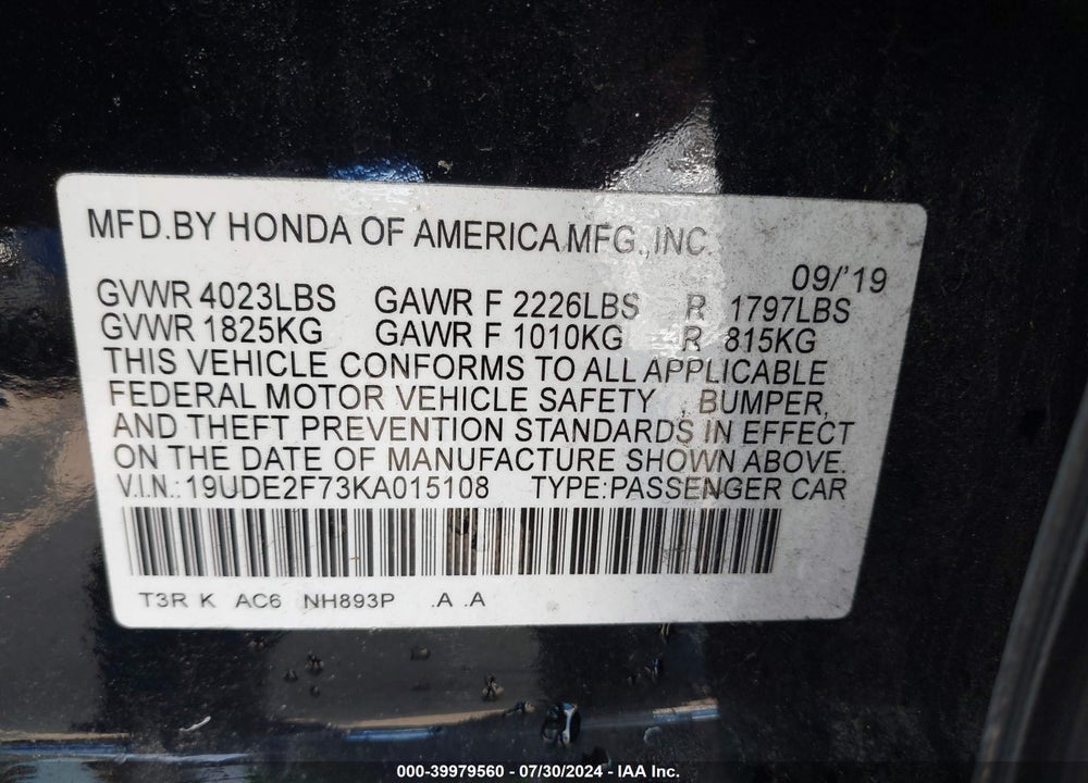 2019 ACURA ILX VIN: 19UDE2F73KA015108