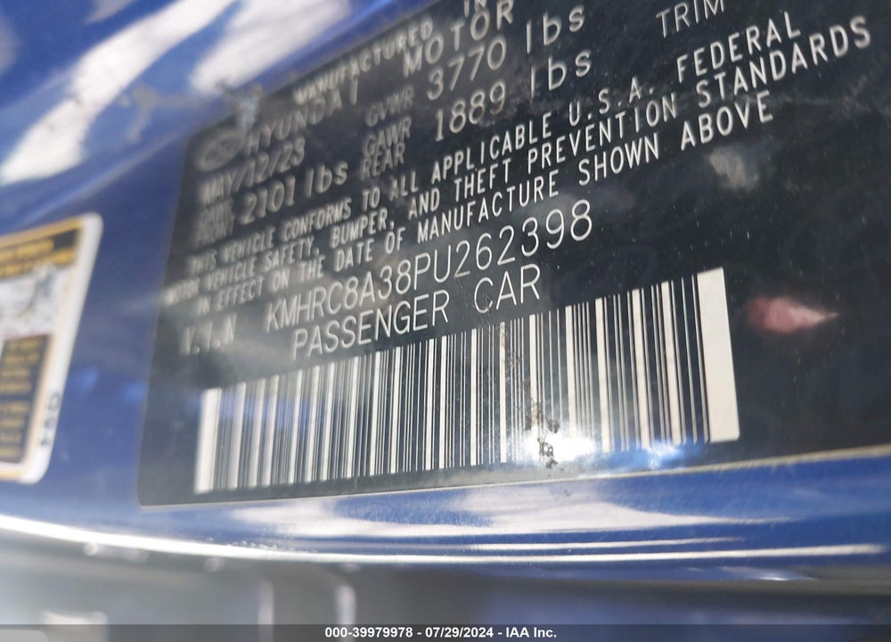 2023 HYUNDAI VENUE LIMITED VIN: KMHRC8A38PU262398