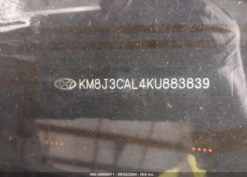 2019 HYUNDAI TUCSON SEL VIN: KM8J3CAL4KU883839