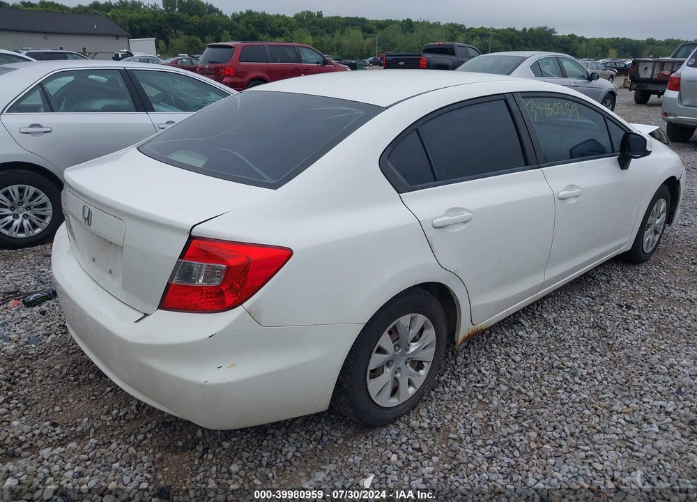 2012 HONDA CIVIC LX VIN: 19XFB2F57CE037285