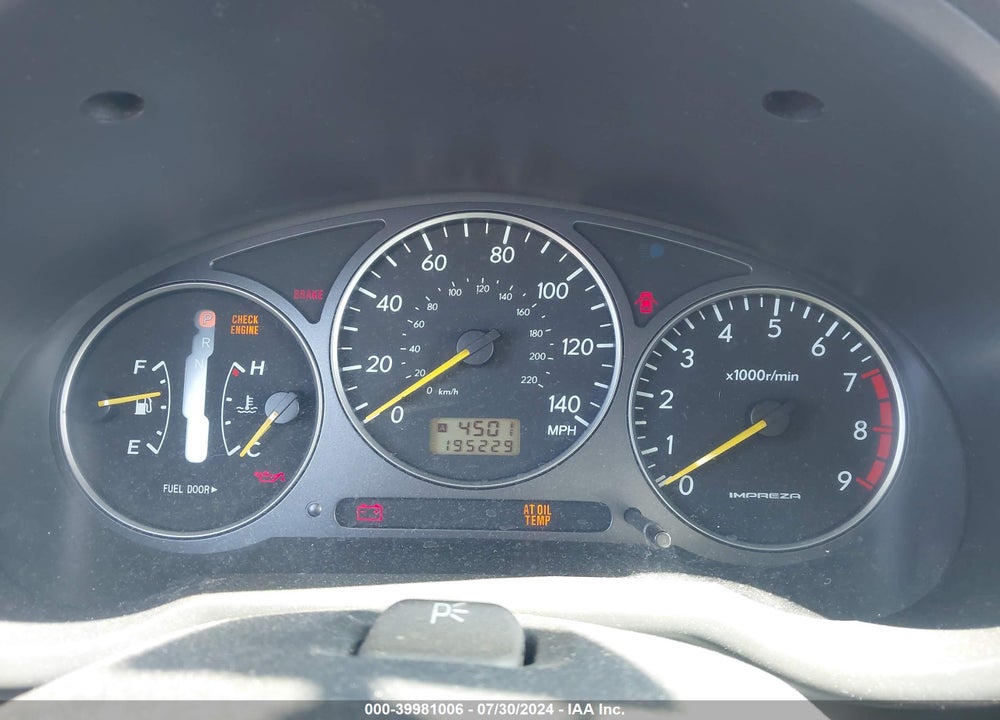2002 SUBARU IMPREZA WRX VIN: JF1GG29682H804425