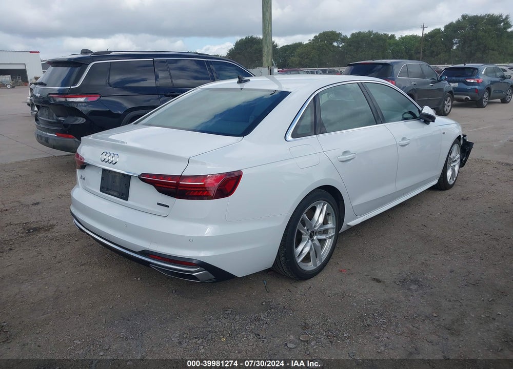2022 AUDI A4 PREMIUM PLUS 45 TFSI S LINE QUATTRO S TRONIC VIN: WAUEAAF41NN015407
