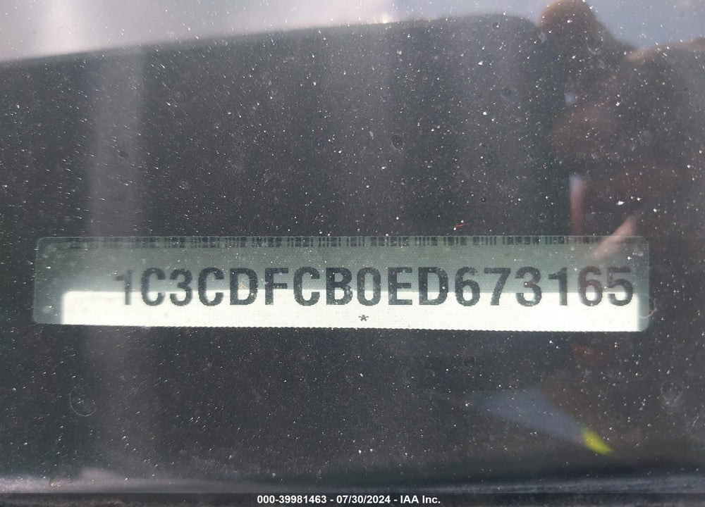 2014 DODGE DART LIMITED VIN: 1C3CDFCB0ED673165