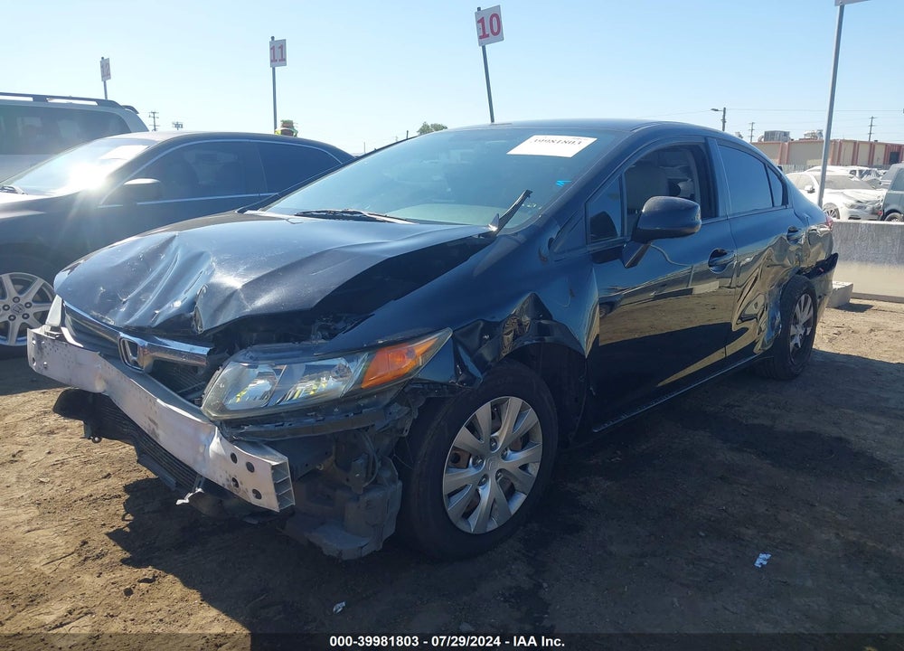 2012 HONDA CIVIC LX VIN: 19XFB2F59CE301106