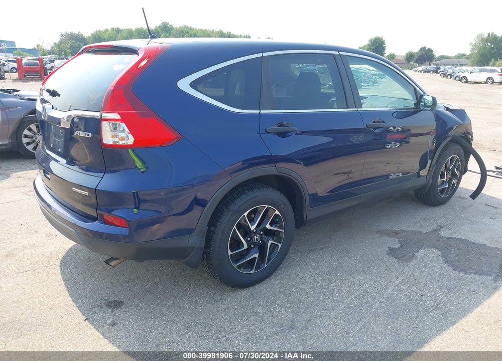 2016 HONDA CR-V SE VIN: 5J6RM4H45GL063706