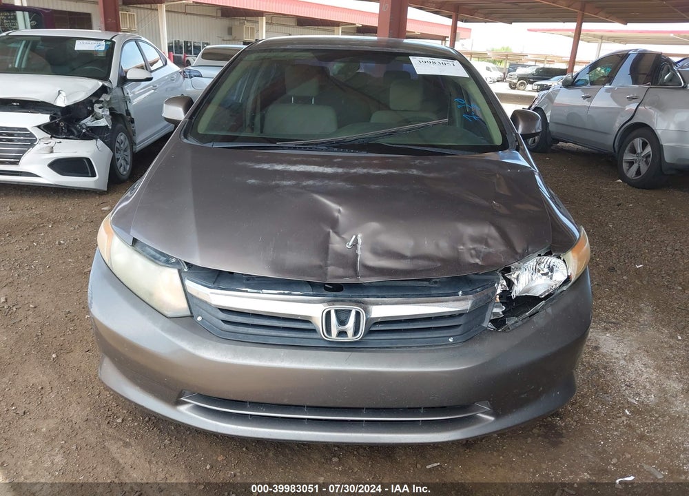 2012 HONDA CIVIC LX VIN: 19XFB2F5XCE343591