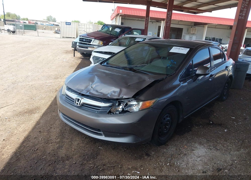 2012 HONDA CIVIC LX VIN: 19XFB2F5XCE343591