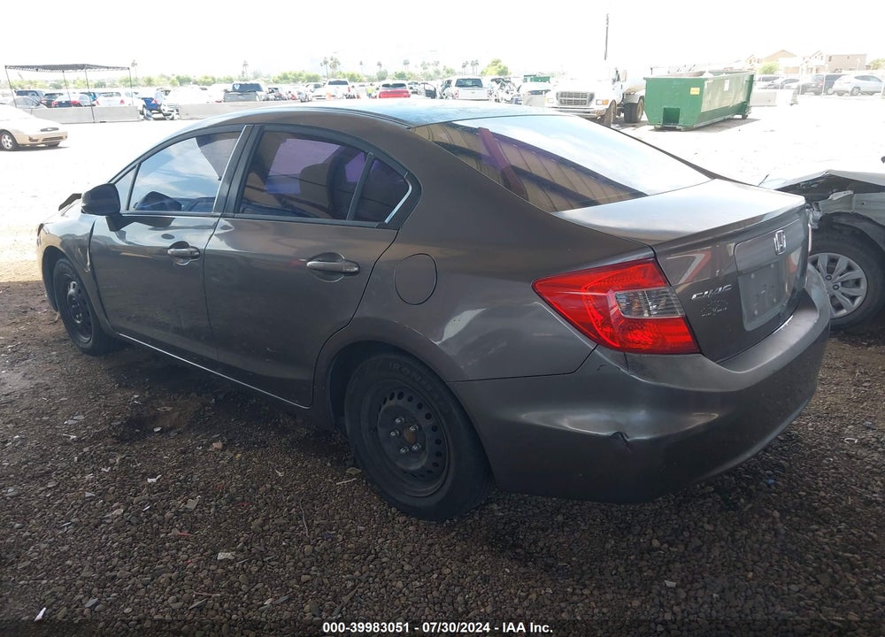 2012 HONDA CIVIC LX VIN: 19XFB2F5XCE343591