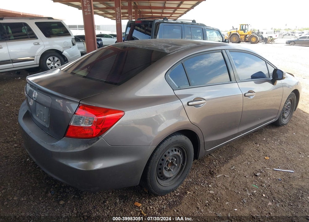 2012 HONDA CIVIC LX VIN: 19XFB2F5XCE343591
