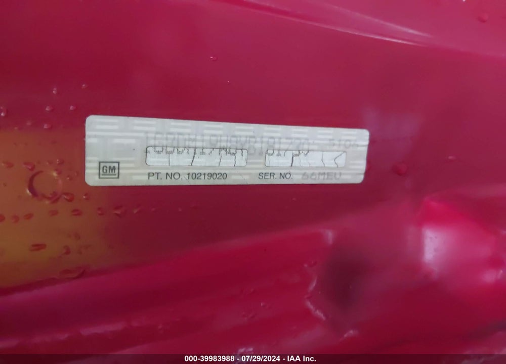 2000 CHEVROLET ASTRO UPFITTER PKG. VIN: 1GBDM19W8YB181730