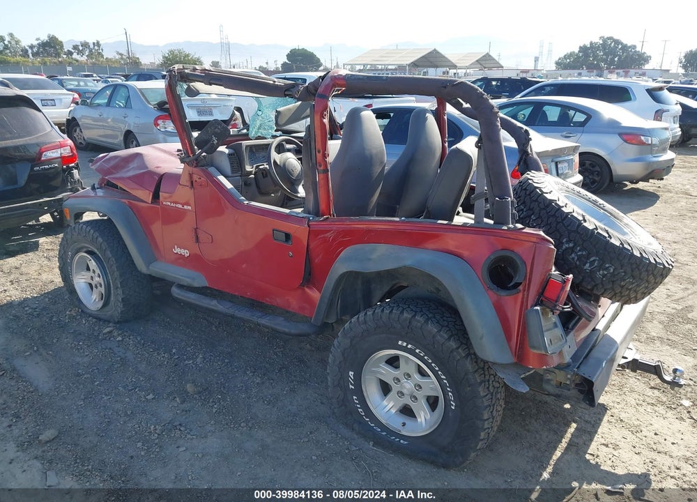 1998 JEEP WRANGLER SE VIN: 1J4FY29P8WP759147