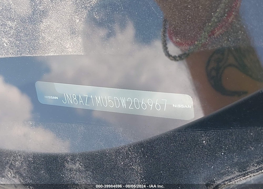 2013 NISSAN MURANO SL VIN: JN8AZ1MU5DW206967