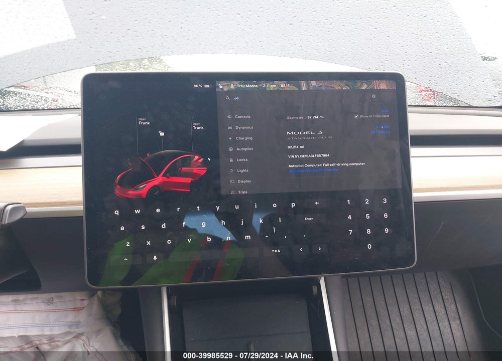 2020 TESLA MODEL 3 STANDARD RANGE PLUS REAR-WHEEL DRIVE/STANDARD RANGE REAR-WHEEL DRIVE VIN: 5YJ3E1EA3LF657984