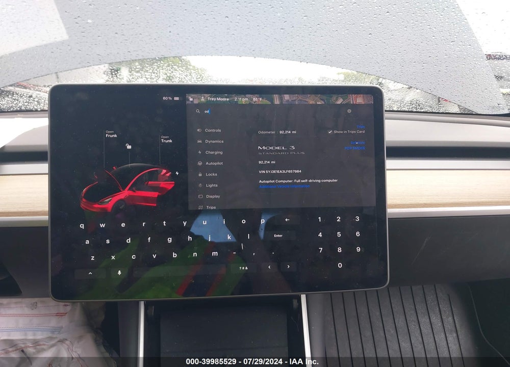 2020 TESLA MODEL 3 STANDARD RANGE PLUS REAR-WHEEL DRIVE/STANDARD RANGE REAR-WHEEL DRIVE VIN: 5YJ3E1EA3LF657984