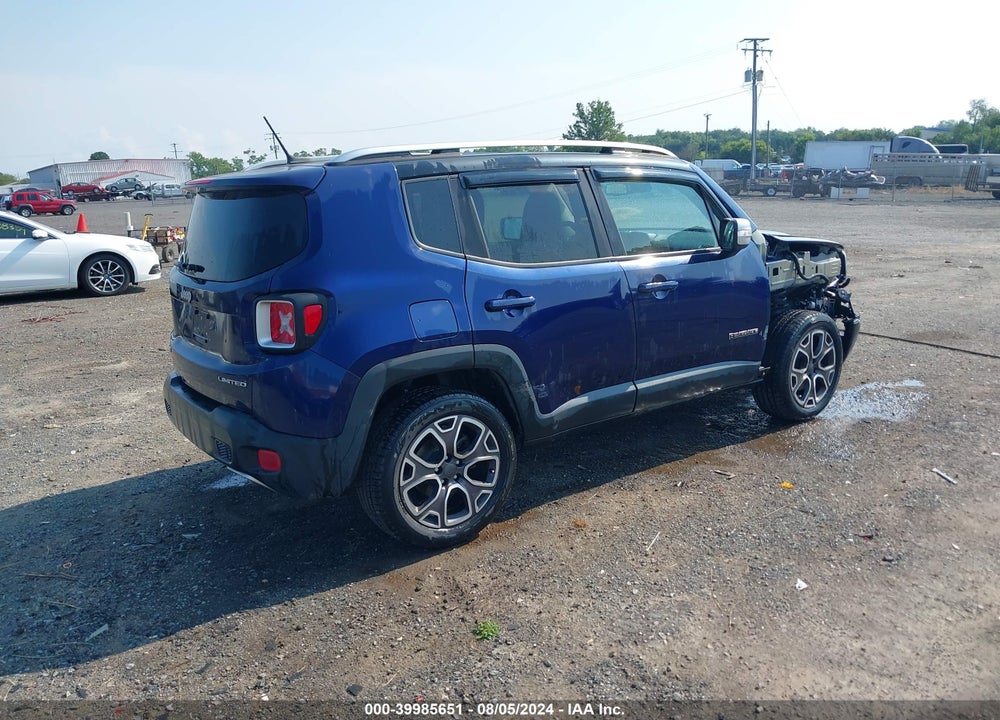 2016 JEEP RENEGADE LIMITED VIN: ZACCJBDT4GPC58763