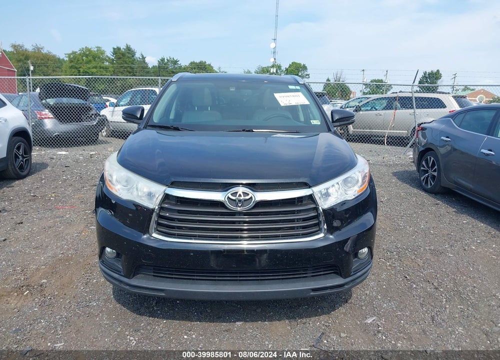 2014 TOYOTA HIGHLANDER XLE V6 VIN: 5TDJKRFH8ES056739