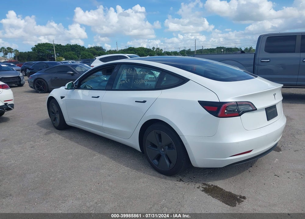2021 TESLA MODEL 3 STANDARD RANGE PLUS REAR-WHEEL DRIVE VIN: 5YJ3E1EA4MF046458