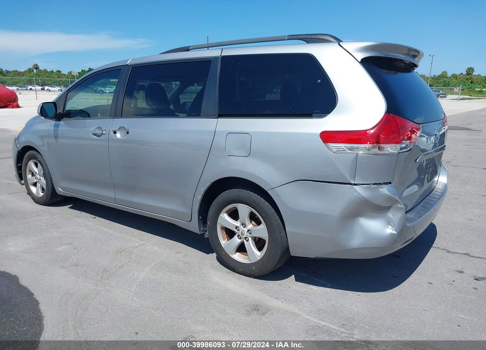 2012 TOYOTA SIENNA LE V6 8 PASSENGER VIN: 5TDKK3DC0CS207708