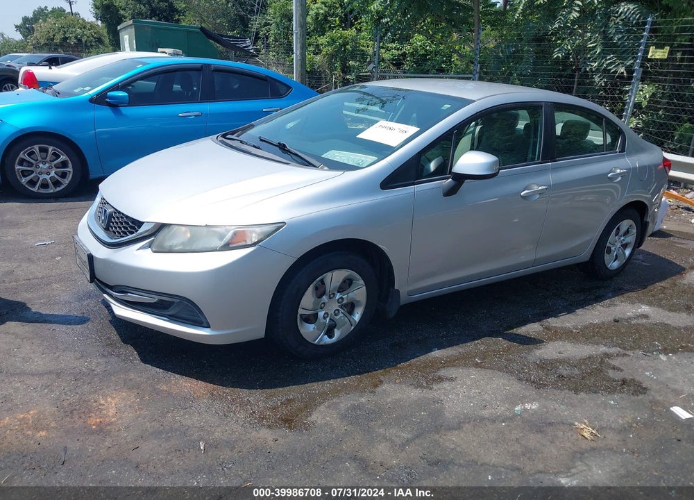 2013 HONDA CIVIC LX VIN: 19XFB2F55DE013603