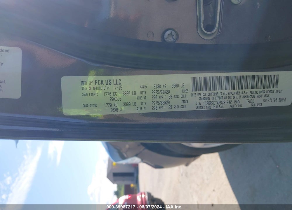 2015 RAM 1500 EXPRESS VIN: 1C6RR7KT4FS781042