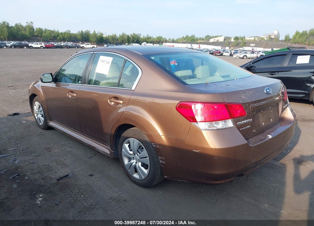 2011 SUBARU LEGACY 2.5I VIN: 4S3BMBA66B3237010