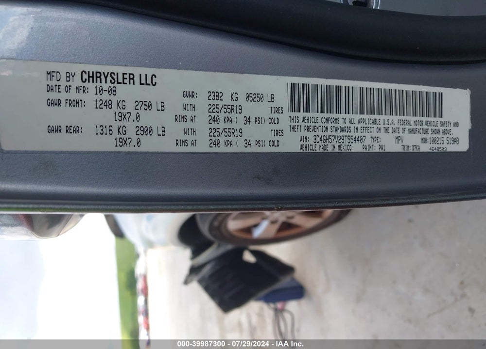 2010 DODGE JOURNEY SXT VIN: 3D4PG5FV4AT148783