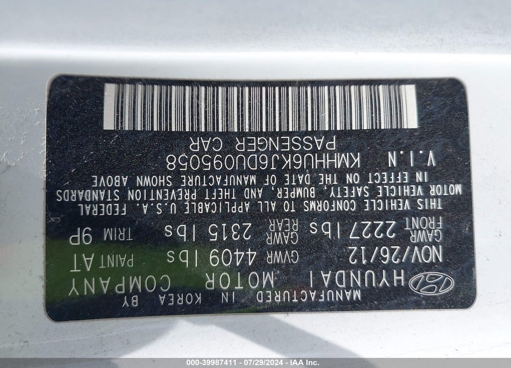 2013 HYUNDAI GENESIS 3.8 TRACK VIN: KMHHU6KJ6DU095058